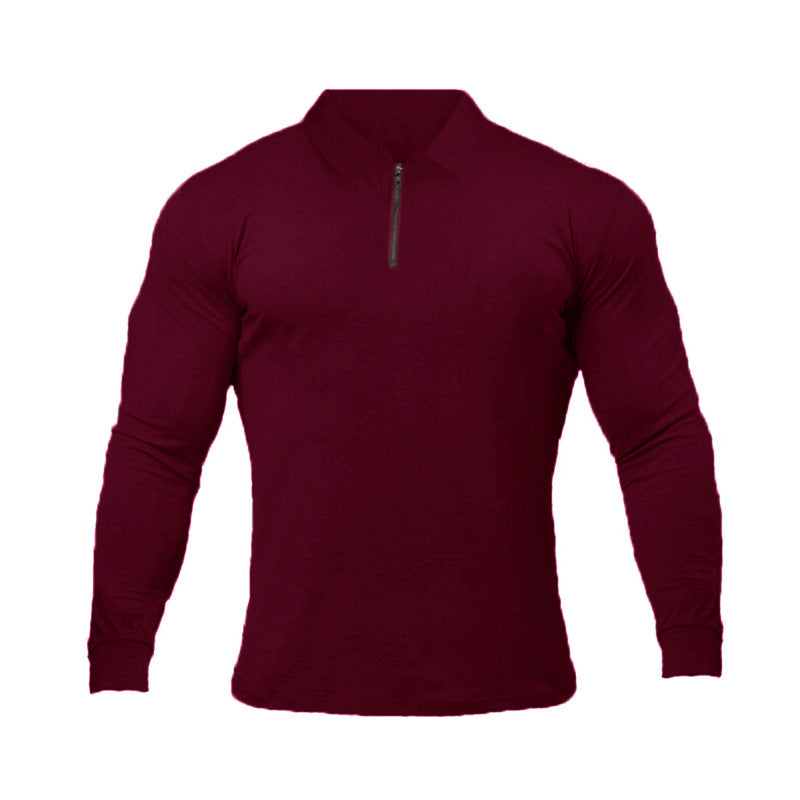 Fitness Sports Long-sleeved Polo Shirt Men