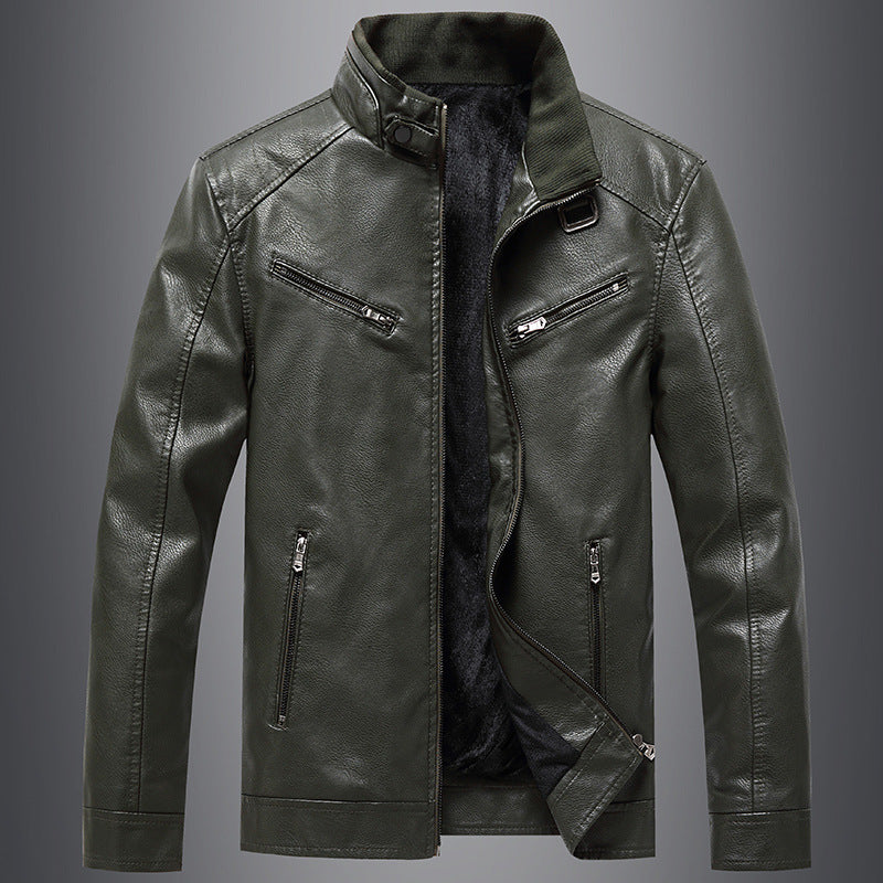 Casual   Leather Jacket Men's