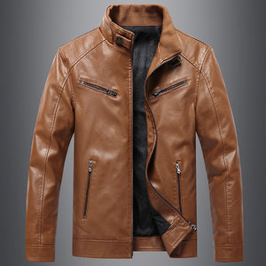 Casual   Leather Jacket Men's