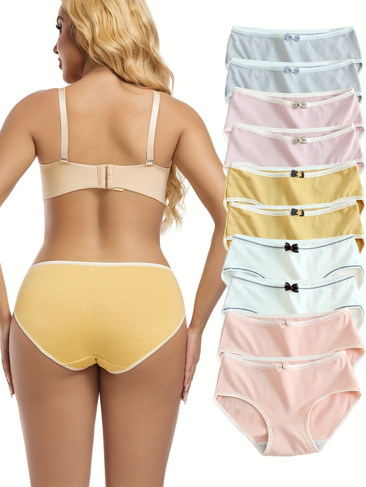 10pcs Cute & Comfy Cotton Briefs for Women