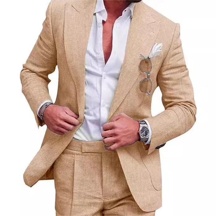 Men's Color Suit Two-piece Set