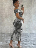 Women's Abstract Print Bodycon Dress