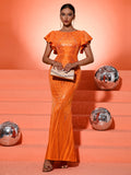 Elegant Orange Evening Dress for Women