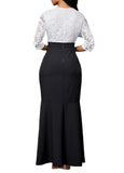 Fashion   Black   and   White   Dress Women