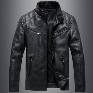 Casual   Leather Jacket Men's