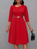 Quarter Sleeve, Elegant  Women's Dress