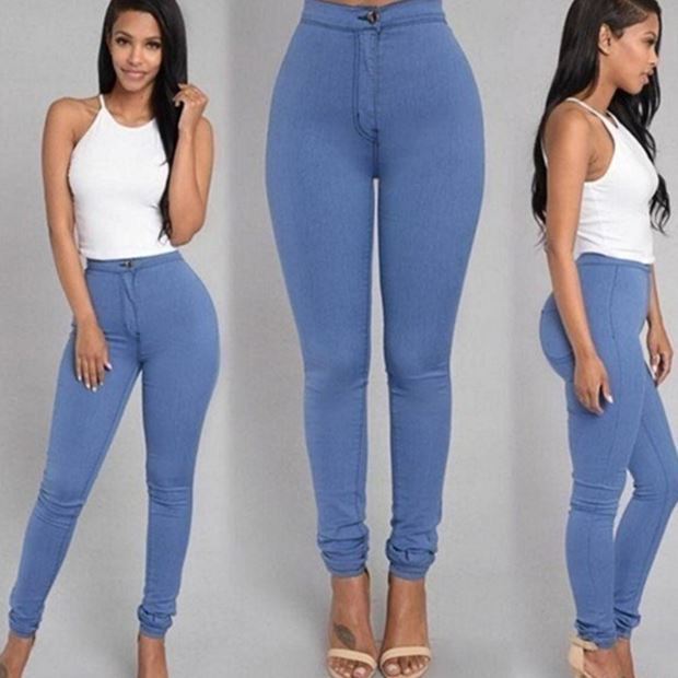 Ladies Fashion elastic jeans