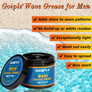 Men's 360 Wave Pomade, Strong Hold & Easy Washout