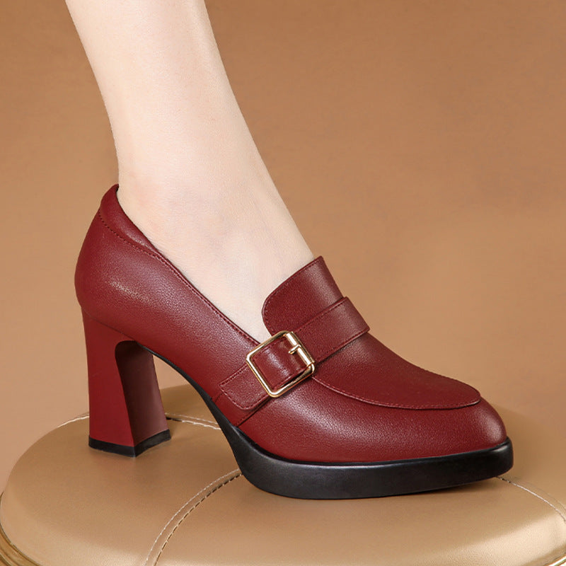 Square Buckle Women Shoes