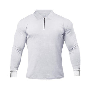 Fitness Sports Long-sleeved Polo Shirt Men