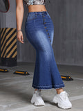 Sexy Mermaid Tail Denim Skirt  Jeans