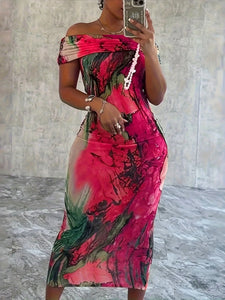 Women's Abstract Print Bodycon Dress