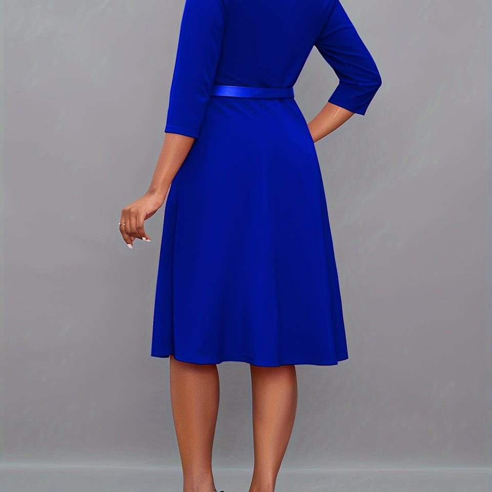 Quarter Sleeve, Elegant  Women's Dress