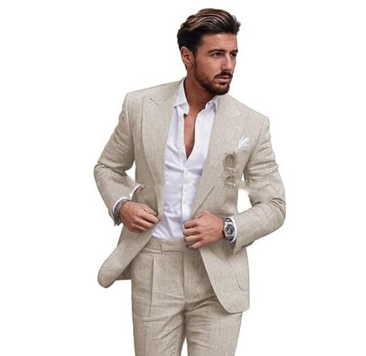 Men's Color Suit Two-piece Set