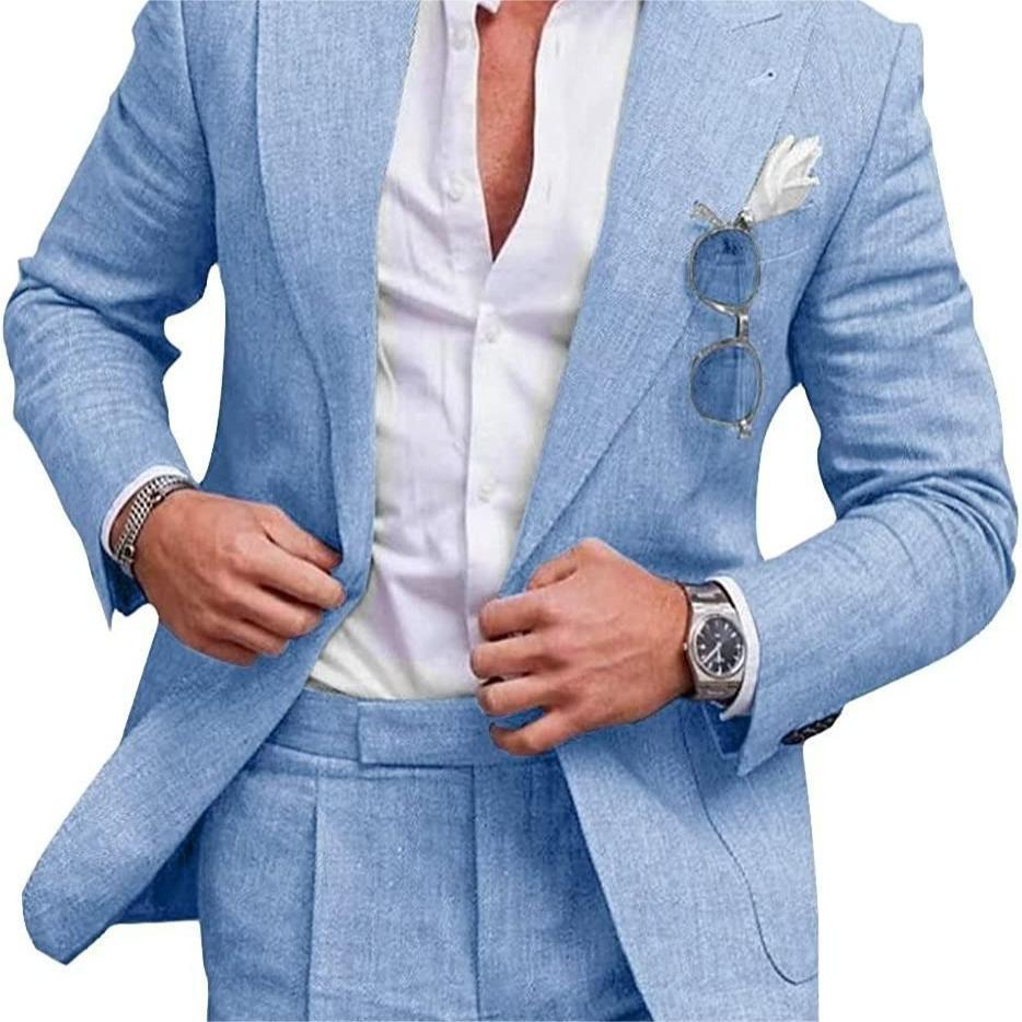 Men's Color Suit Two-piece Set