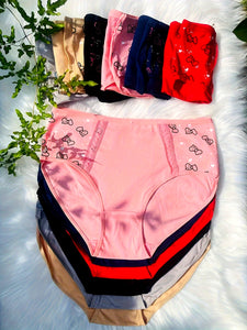 12 Pcs/set High Waist Cotton Panties Women