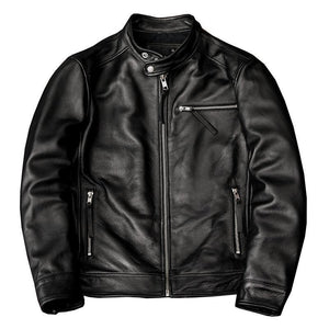 Men's Stand Collar Leather Jacket