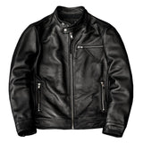 Men's Stand Collar Leather Jacket