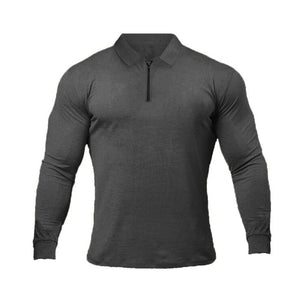 Fitness Sports Long-sleeved Polo Shirt Men