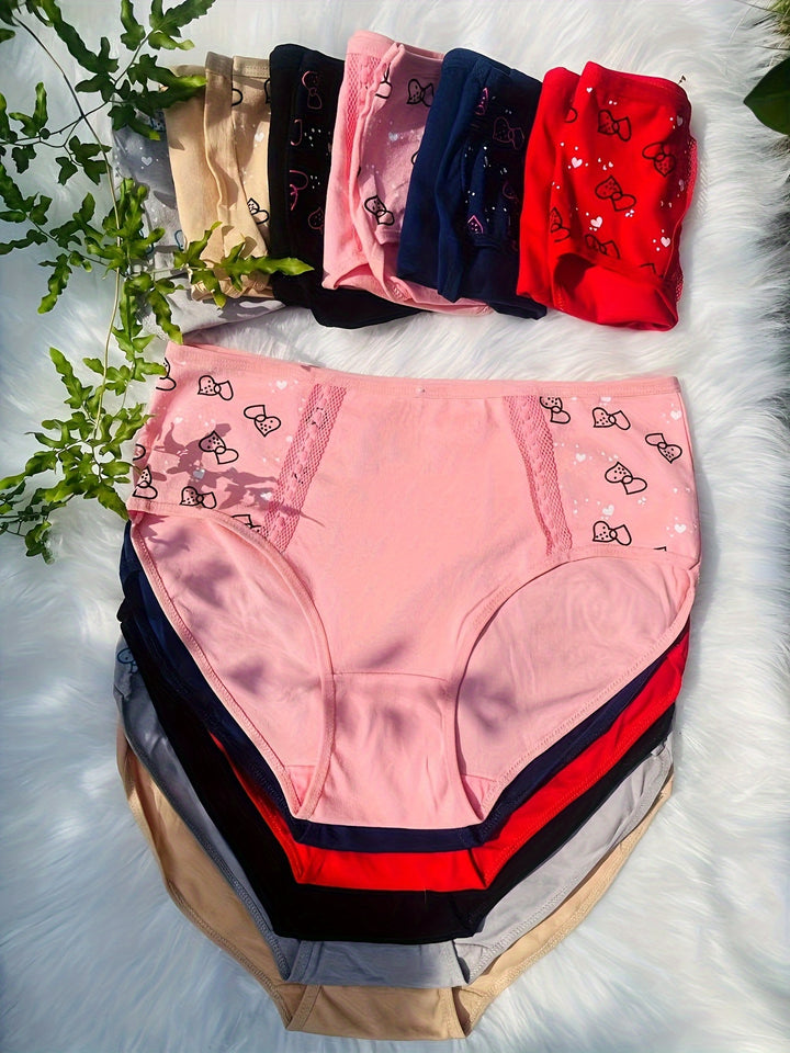 12 Pcs/set High Waist Cotton Panties Women