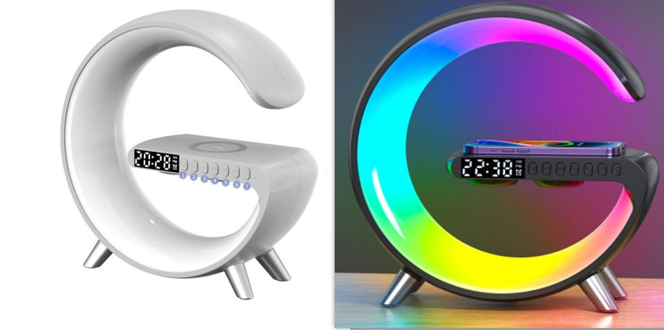 Intelligent G Shaped LED Lamp With Bluetooth Speaker And  Wireless Charger