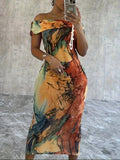 Women's Abstract Print Bodycon Dress