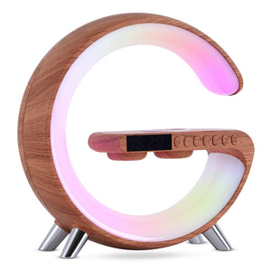 Intelligent G Shaped LED Lamp With Bluetooth Speaker And  Wireless Charger