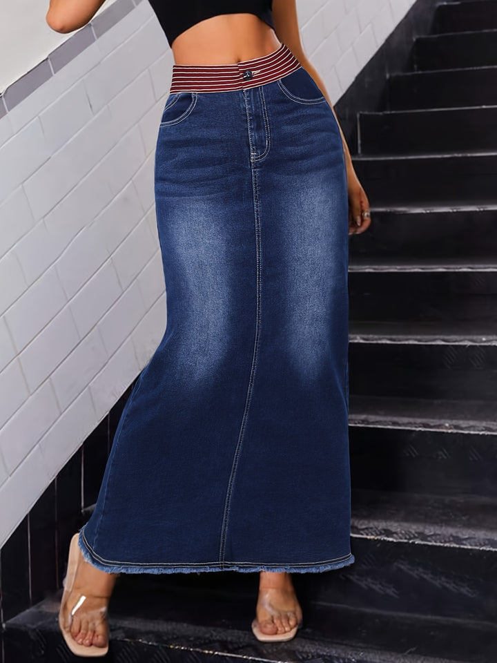 Women's Denim Maxi Skirt