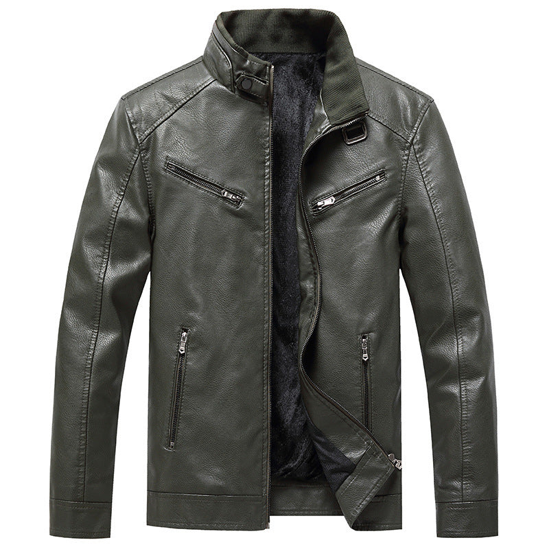 Casual   Leather Jacket Men's