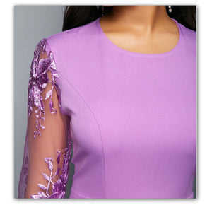 Ladies Purple Long-sleeved Dress