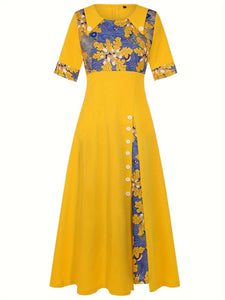 Elegant Dress with Button Accents for Women