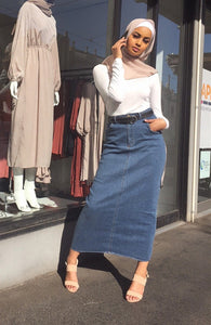 Long Stretch jeans Skirt