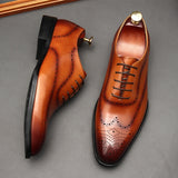 Men's British Pointed Toe Lace-up Shoes