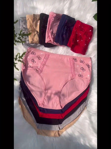 12 Pcs/set High Waist Cotton Panties Women