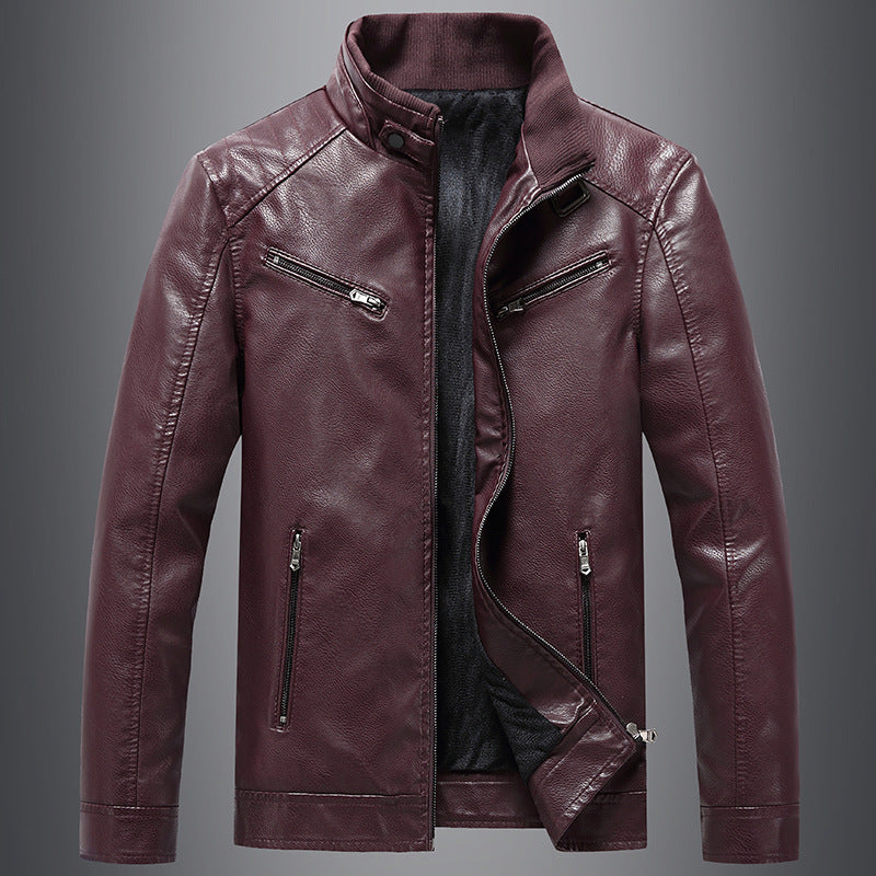 Casual   Leather Jacket Men's