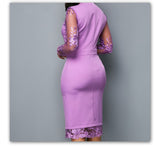 Ladies Purple Long-sleeved Dress