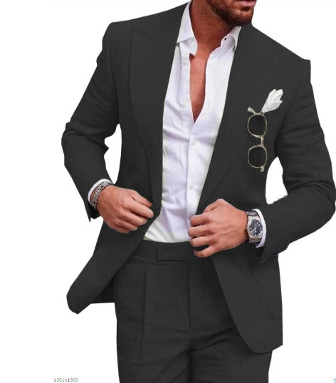 Men's Color Suit Two-piece Set