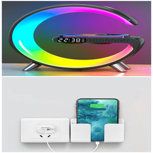 Intelligent G Shaped LED Lamp With Bluetooth Speaker And  Wireless Charger