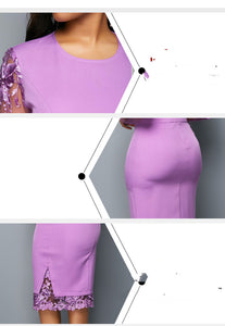 Ladies Purple Long-sleeved Dress