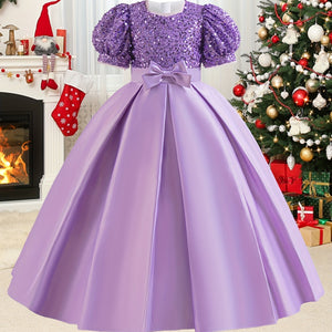 Girls' Sparkling Sequin Princess Dress