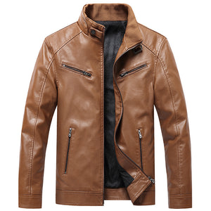 Casual   Leather Jacket Men's