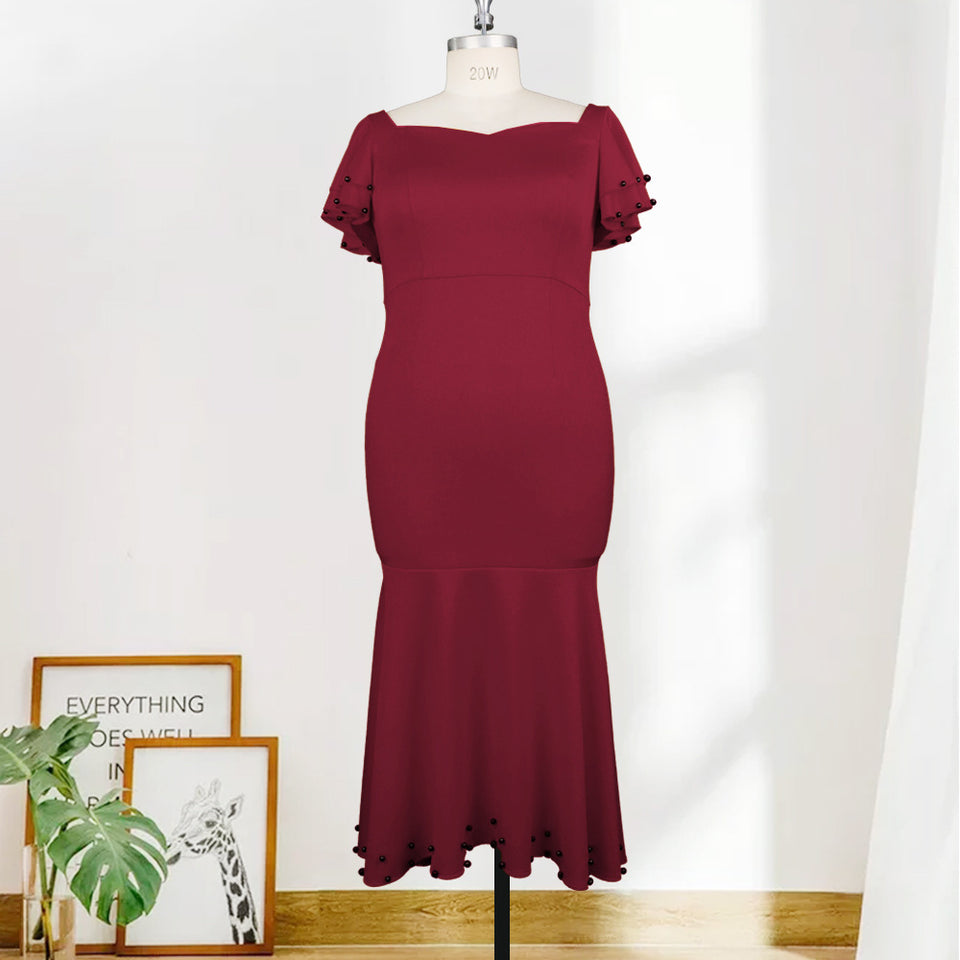 V-neck Short Sleeve   Dress Women