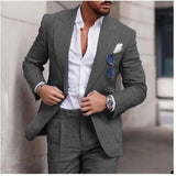 Men's Color Suit Two-piece Set