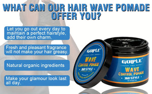Men's 360 Wave Pomade, Strong Hold & Easy Washout