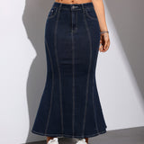 Women's Mermaid Trumpet Denim Skirt