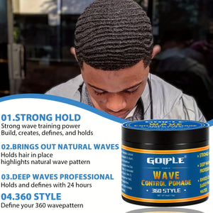 Men's 360 Wave Pomade, Strong Hold & Easy Washout