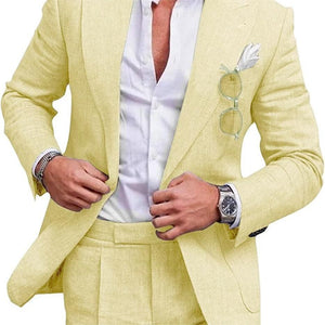 Men's Color Suit Two-piece Set