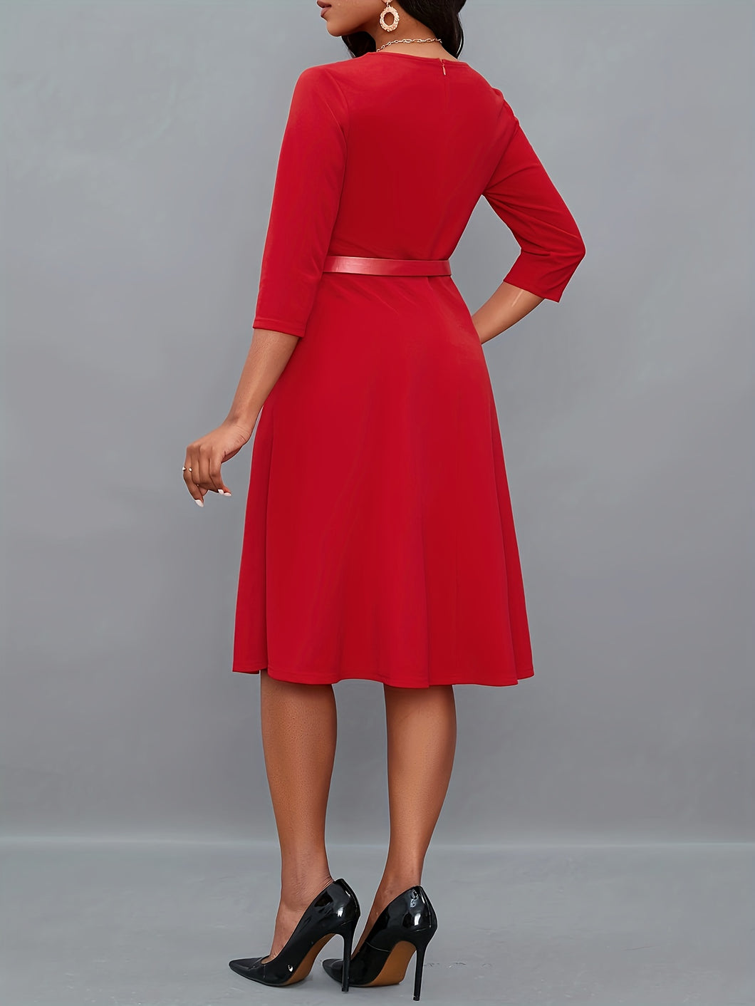 Quarter Sleeve, Elegant  Women's Dress