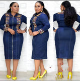 Denim African Dress Women