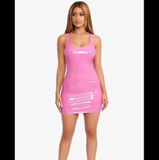 Women's  Glossy Vest Dress